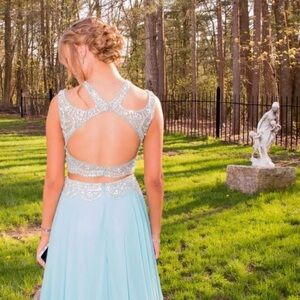 LIGHT BLUE PROM DRESS